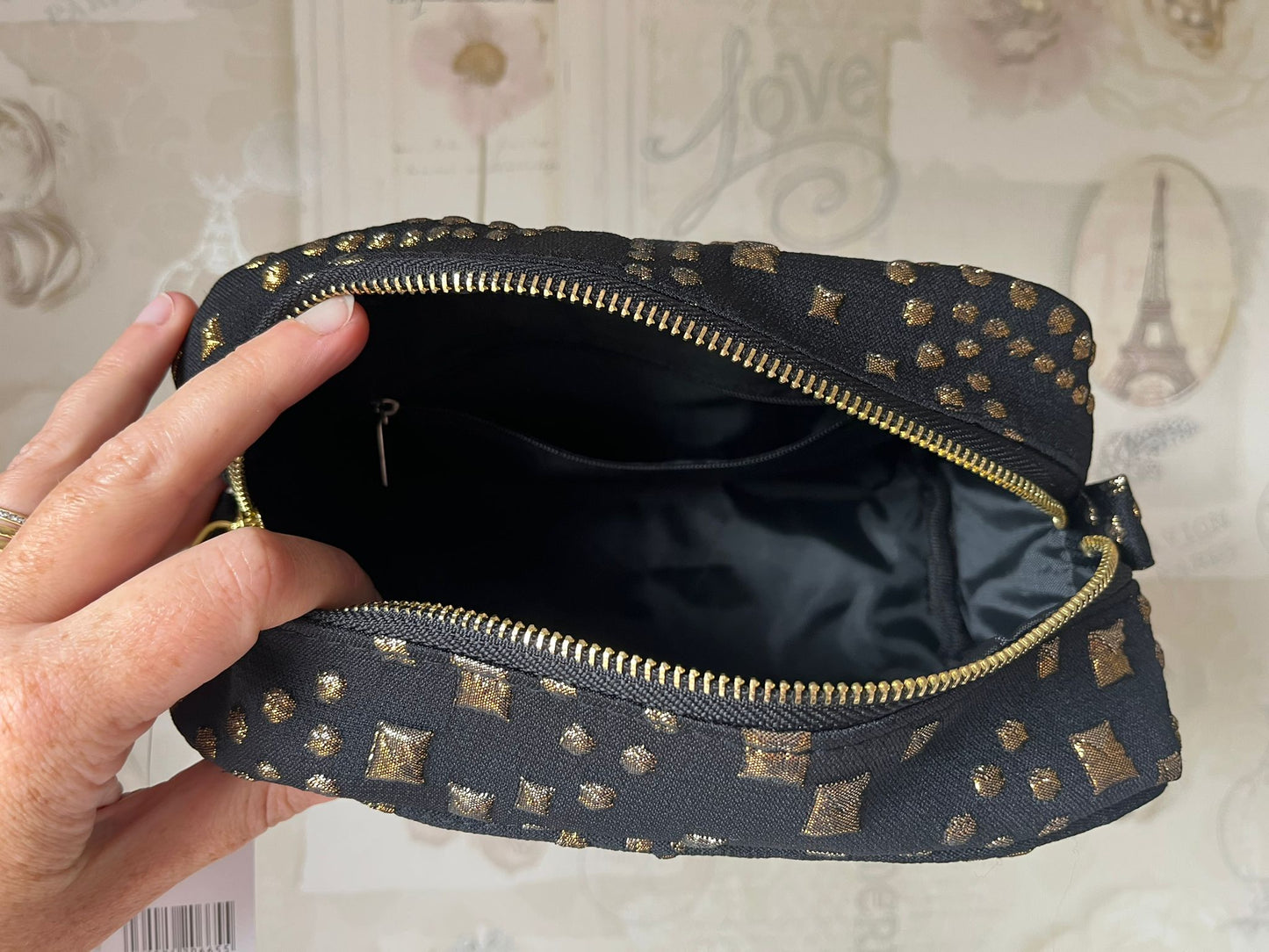 Gisela Graham gold star theme make up bag