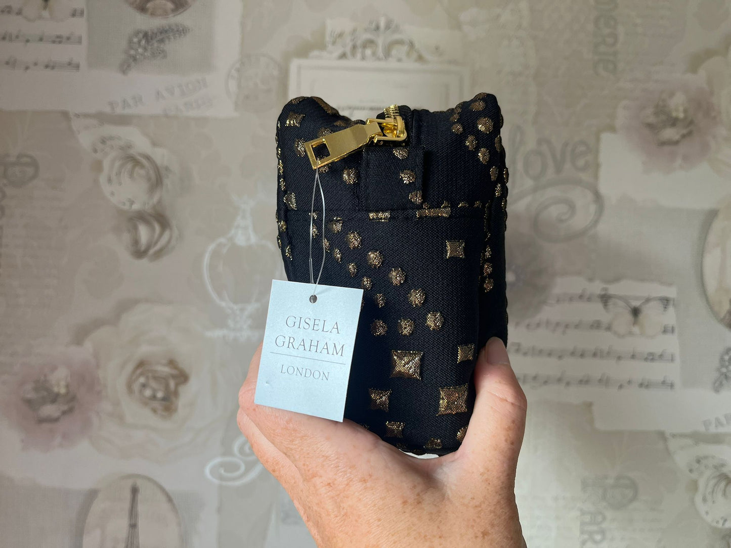 Gisela Graham gold star theme make up bag