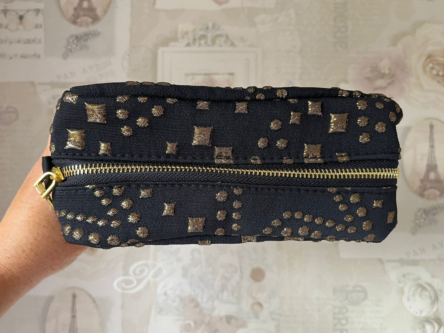Gisela Graham gold star theme make up bag