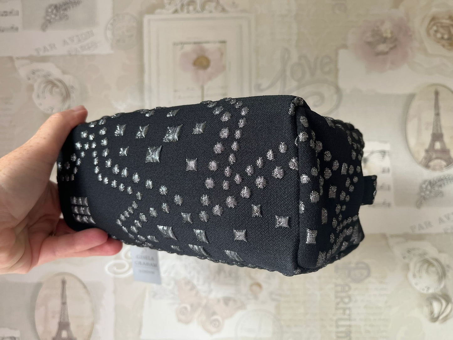 Gisela Graham silver star theme make up bag