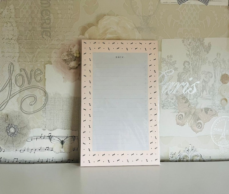 Katie Leamon notes - pink & grey
