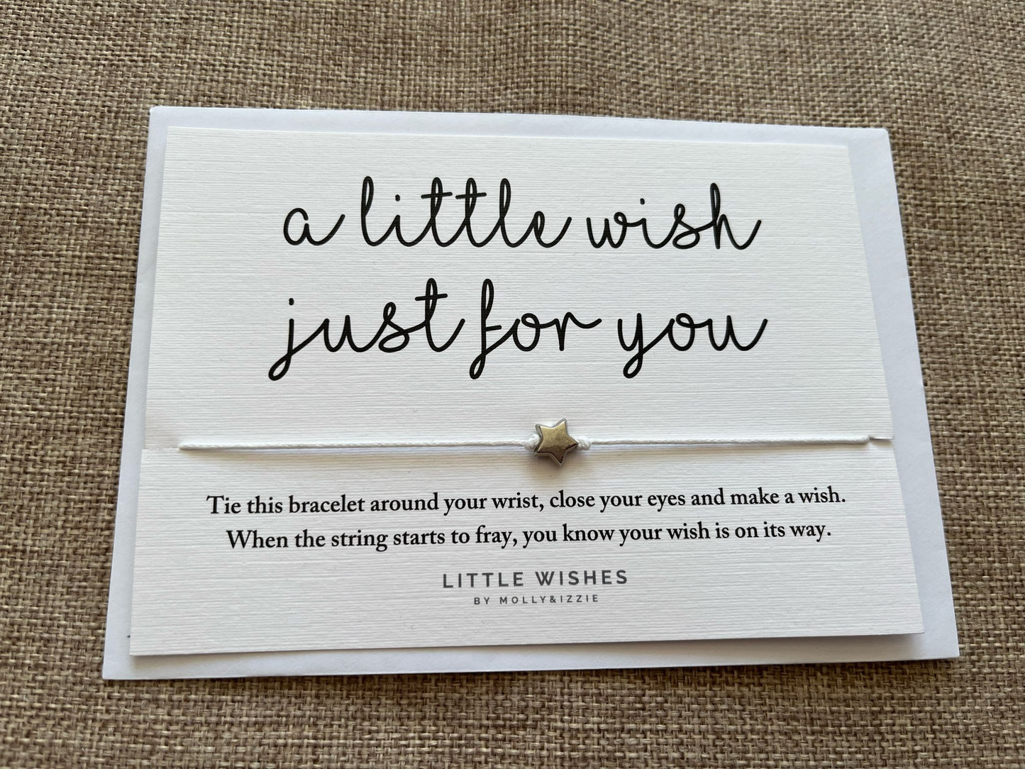 Molly & Izzie wish bracelet card - A little wish just for you