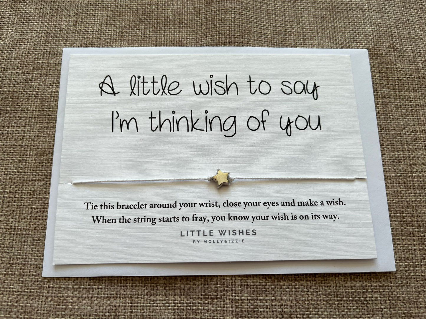Molly & Izzie wish bracelet card - A little wish to say I'm thinking of you