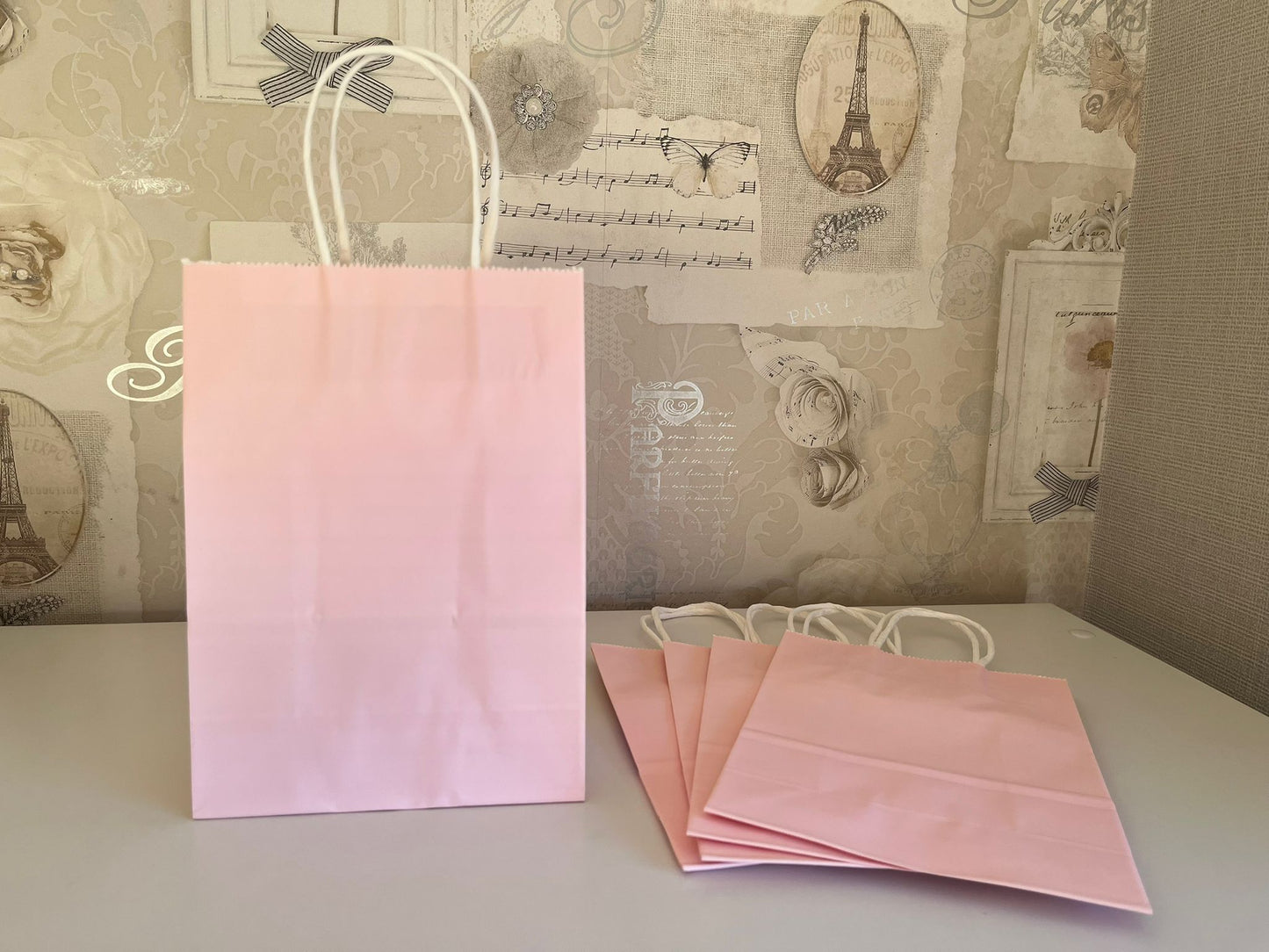 Paper bags - baby pink - pack of 5