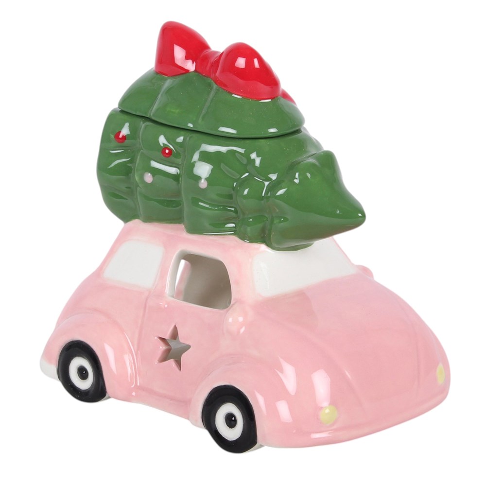 Pink car with Christmas tree oil/wax warmer