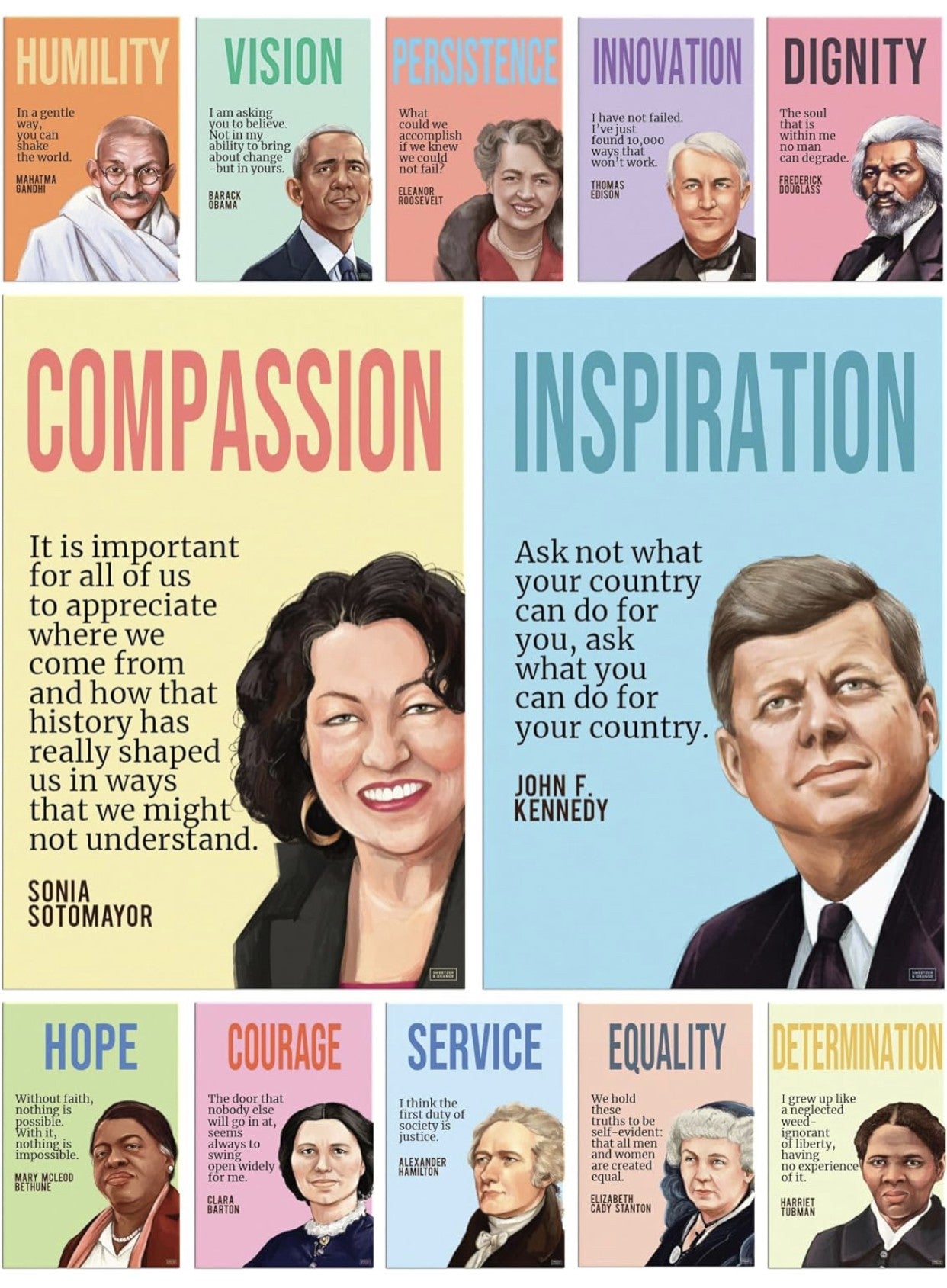 60 Sweetzer and Orange inspiring quotes postcards