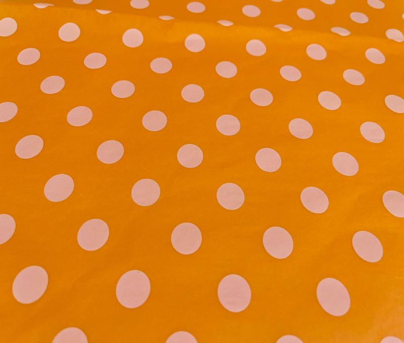Tissue paper - orange & white spot - 15 sheets