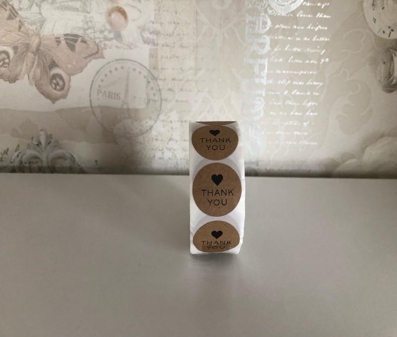 Thank you stickers - rustic brown