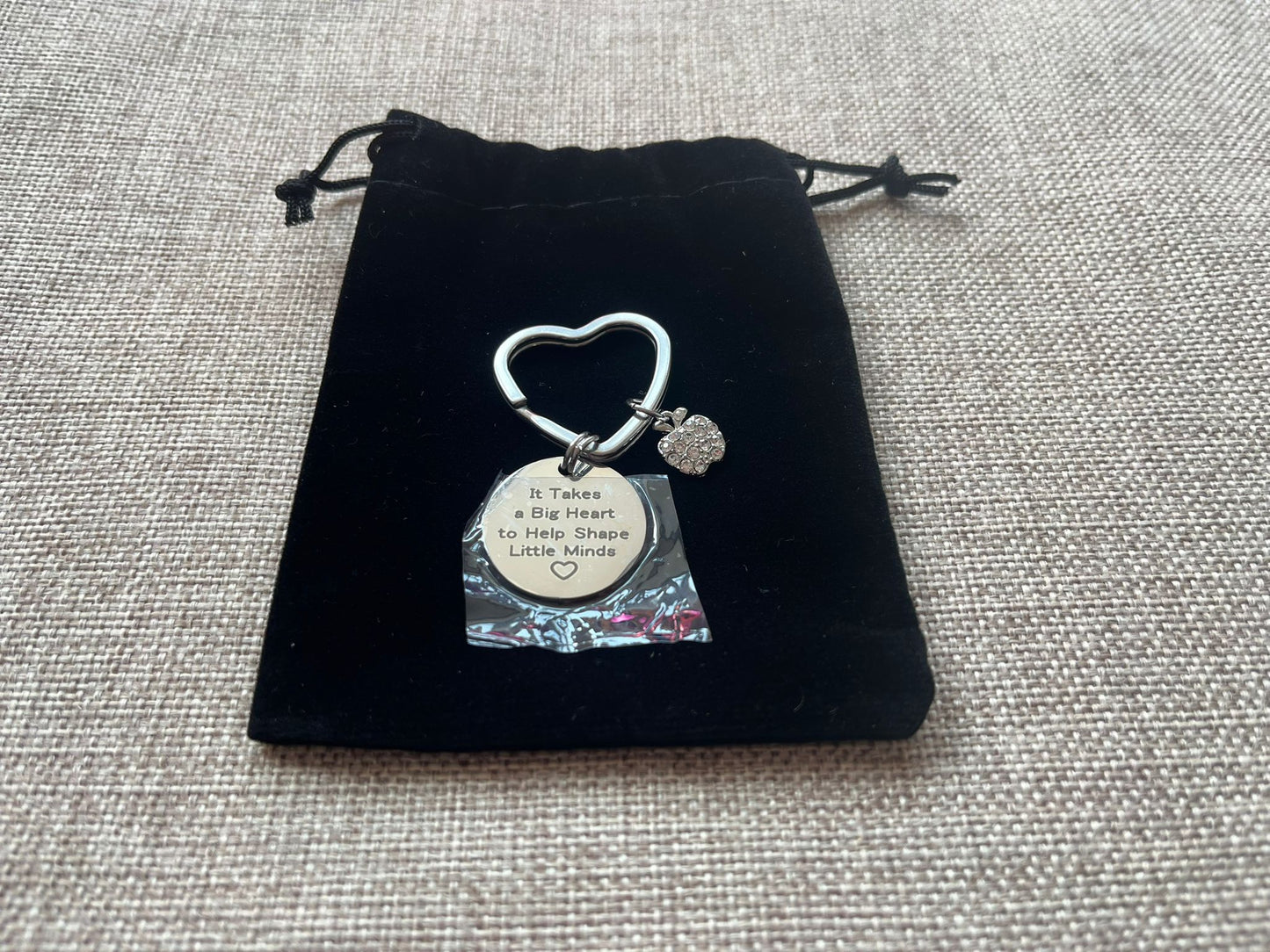 Teacher keyring - it takes a big heart to shape little minds
