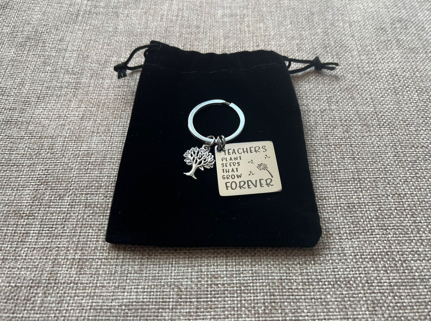 Teacher keyring - teachers plant seeds that grow forever