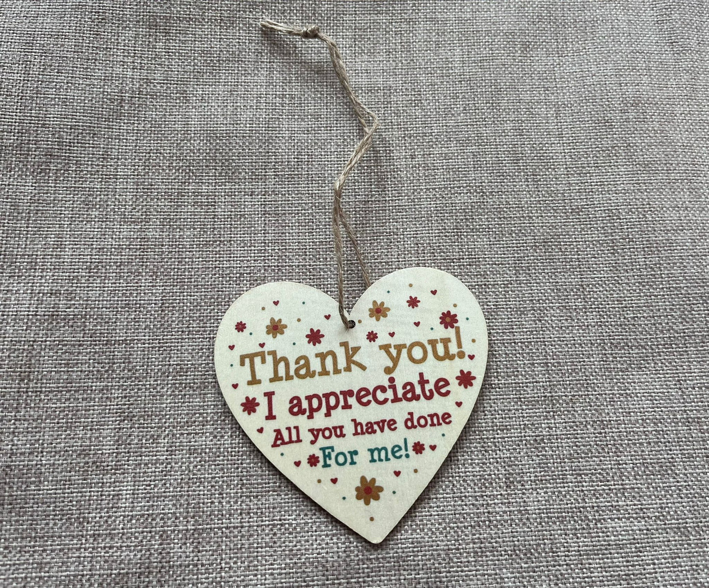 Thank you wooden hanging heart