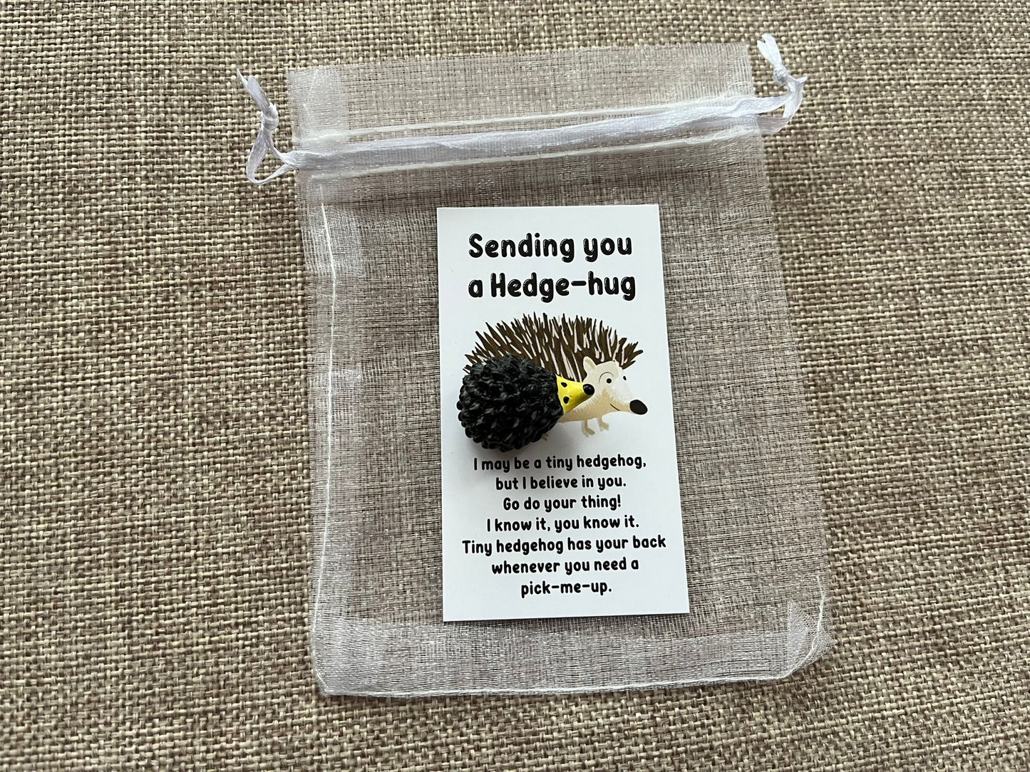 Sending you a hedge-hug - motivational animal token