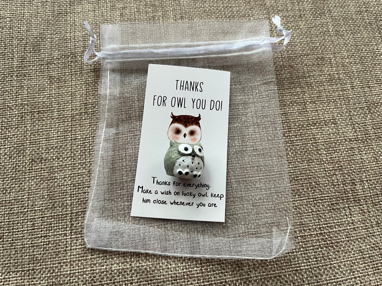 Thanks for owl you do - motivational animal token