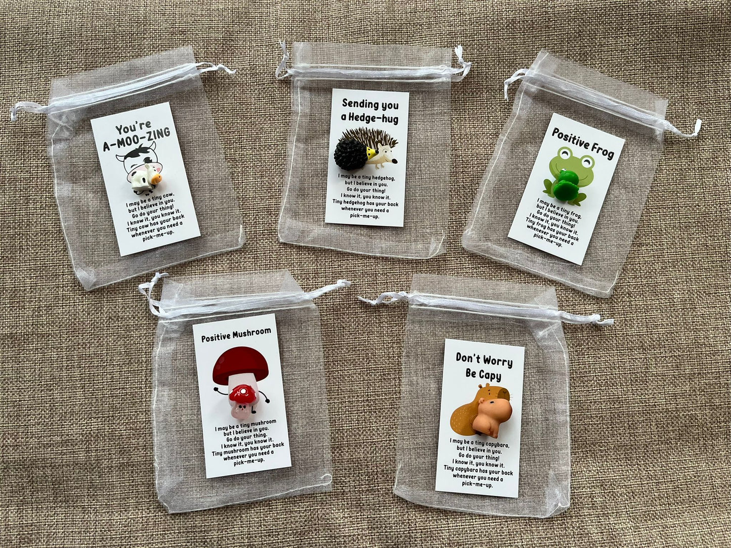 Set of 5 motivational resin tokens