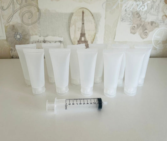 12x 20ml sample/travel tubes with syringe