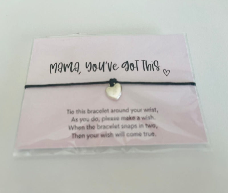 wish bracelet - mama you've got this (pink)