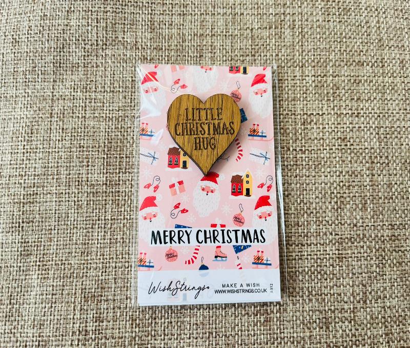 Wishstrings Christmas pocket hug token - Santa theme