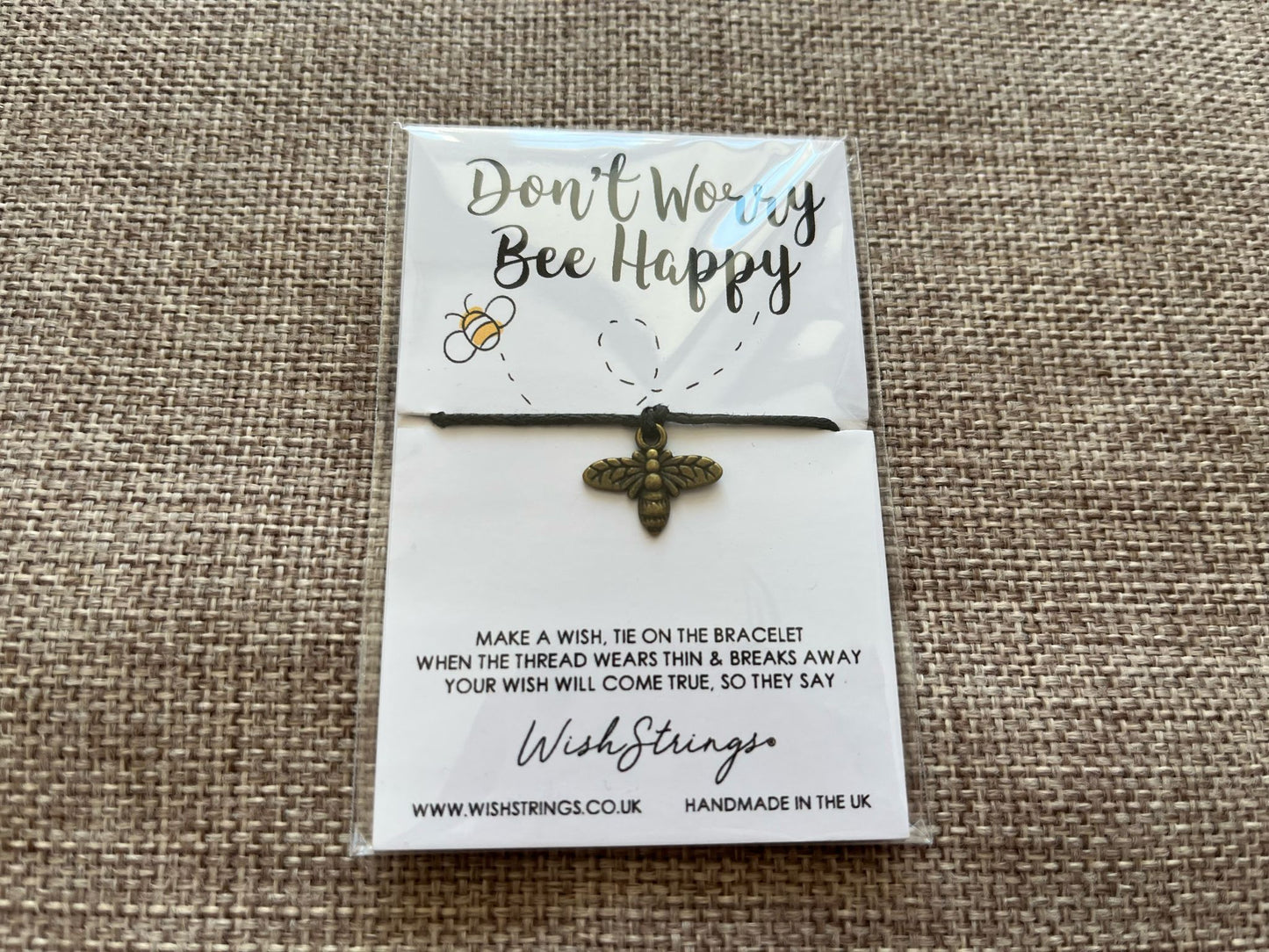Wishstrings wish bracelet - Don't worry bee happy