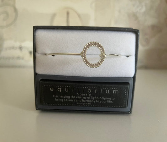 Equilibrium silver plated circle bracelet