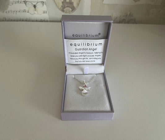 Equilibrium silver plated guardian angel necklace