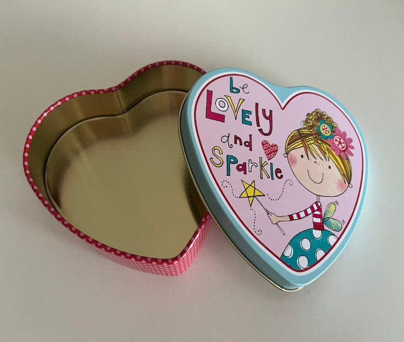 Be lovely and sparkle tin by Rachel Ellen Designs