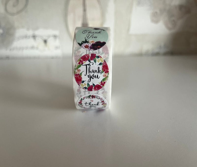 Thank you stickers - mixed floral