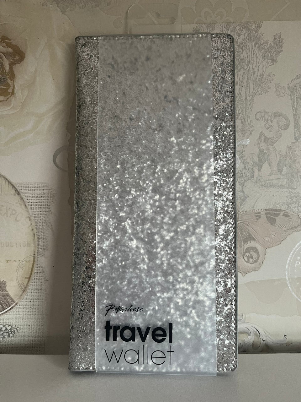 Paperchase silver glitter travel wallet