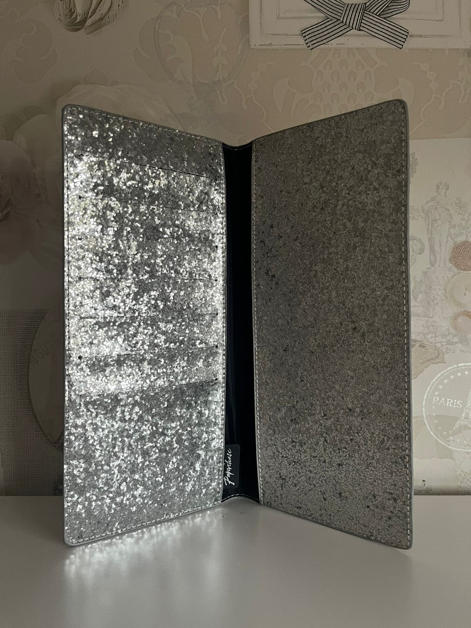 Paperchase silver glitter travel wallet