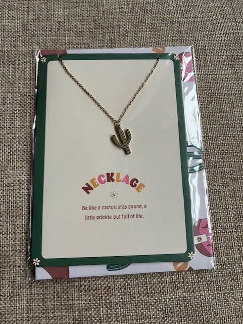 Cactus theme cheeky necklace
