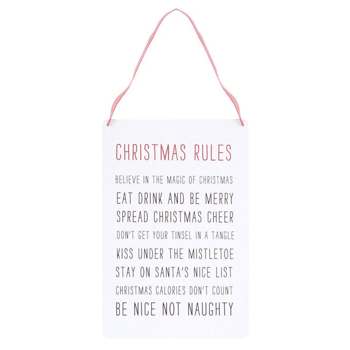 30cm Christmas rules metal hanging sign