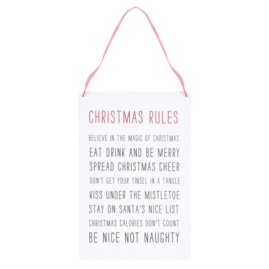 30cm Christmas rules metal hanging sign