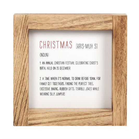 Christmas definition funny wooden sign