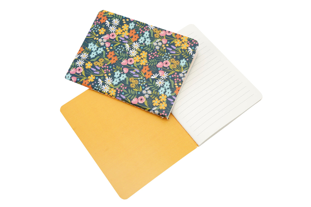 Twin pack of notebooks - enjoy the little things & floral pattern