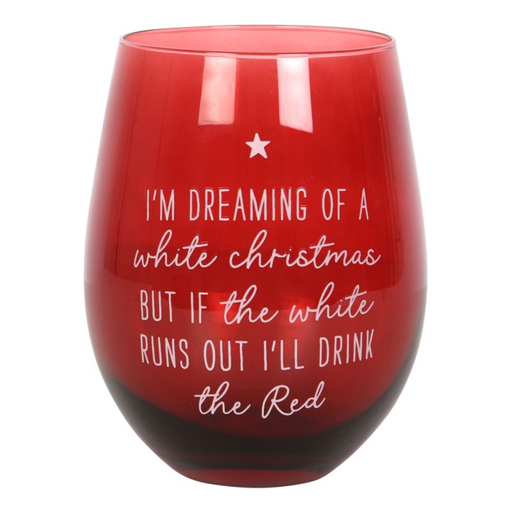 Stemless wine glass - dreaming of a white Christmas