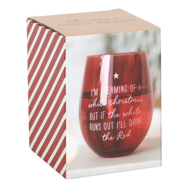 Stemless wine glass - dreaming of a white Christmas