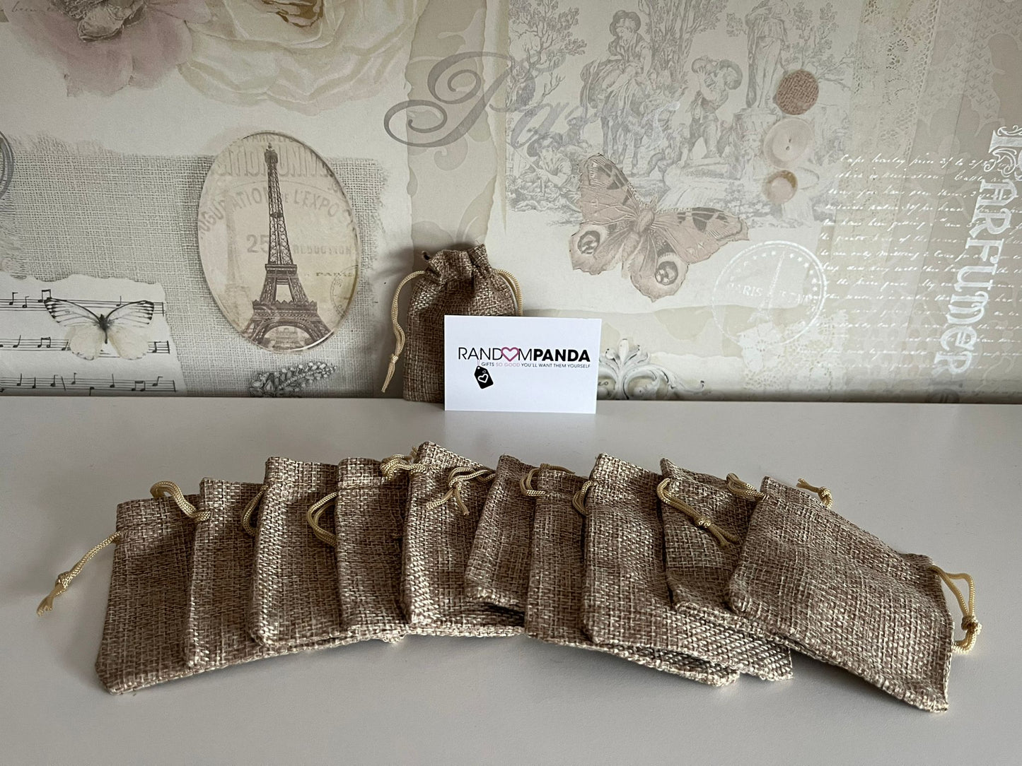 Natural Hessian bags size 7 x 9 cm - pack of 10