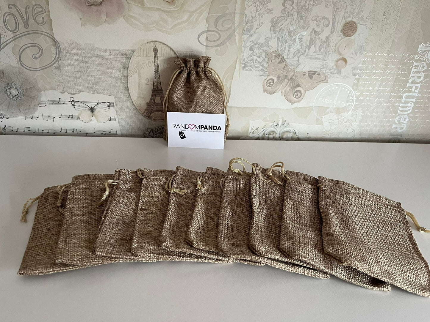 Natural Hessian bags size 10 x 14 cm - pack of 10