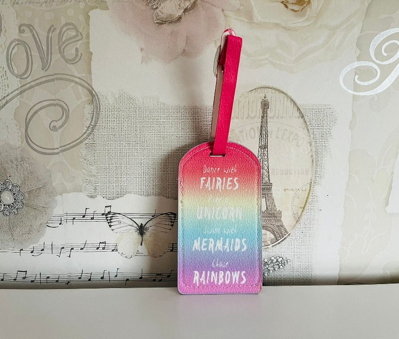 Luggage tag - fairy rainbow