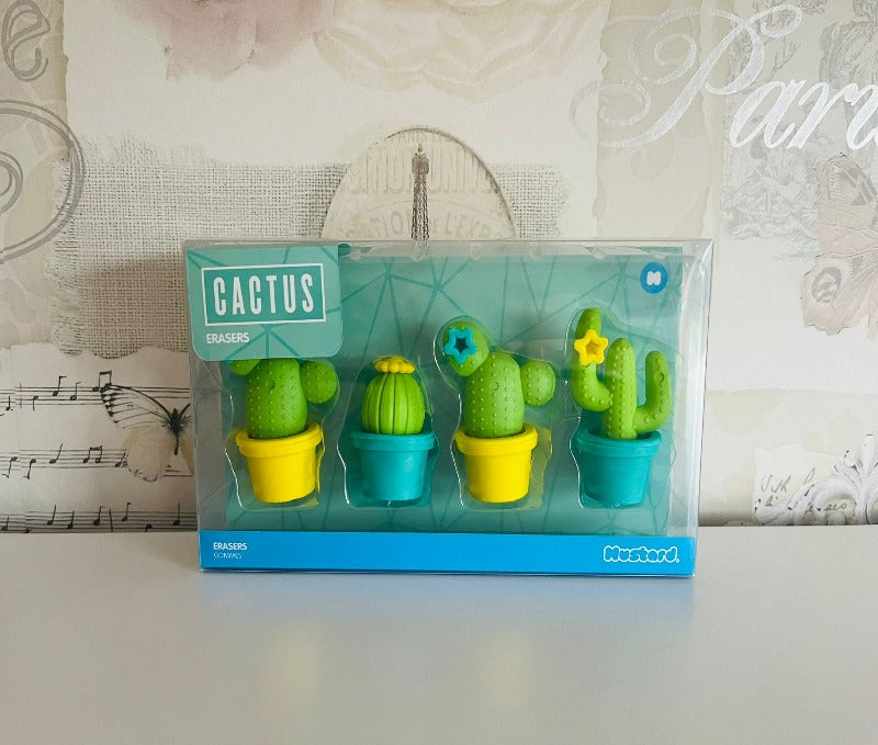 Mustard - set of 4 cactus erasers