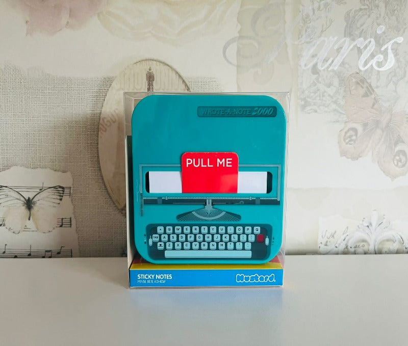 Mustard novelty typewriter sticky notes