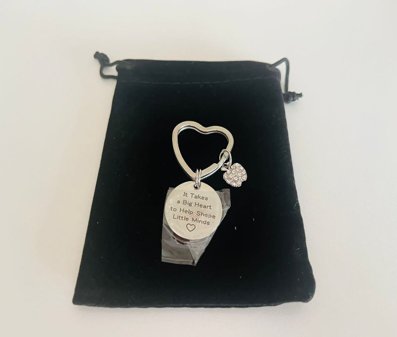 Teacher keyring - it takes a big heart to shape little minds