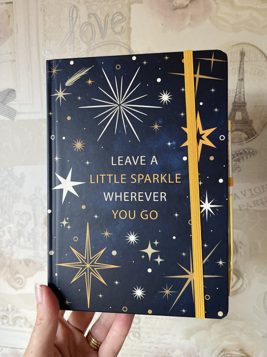 Leave a little sparkle wherever you go notebook with crystal pen