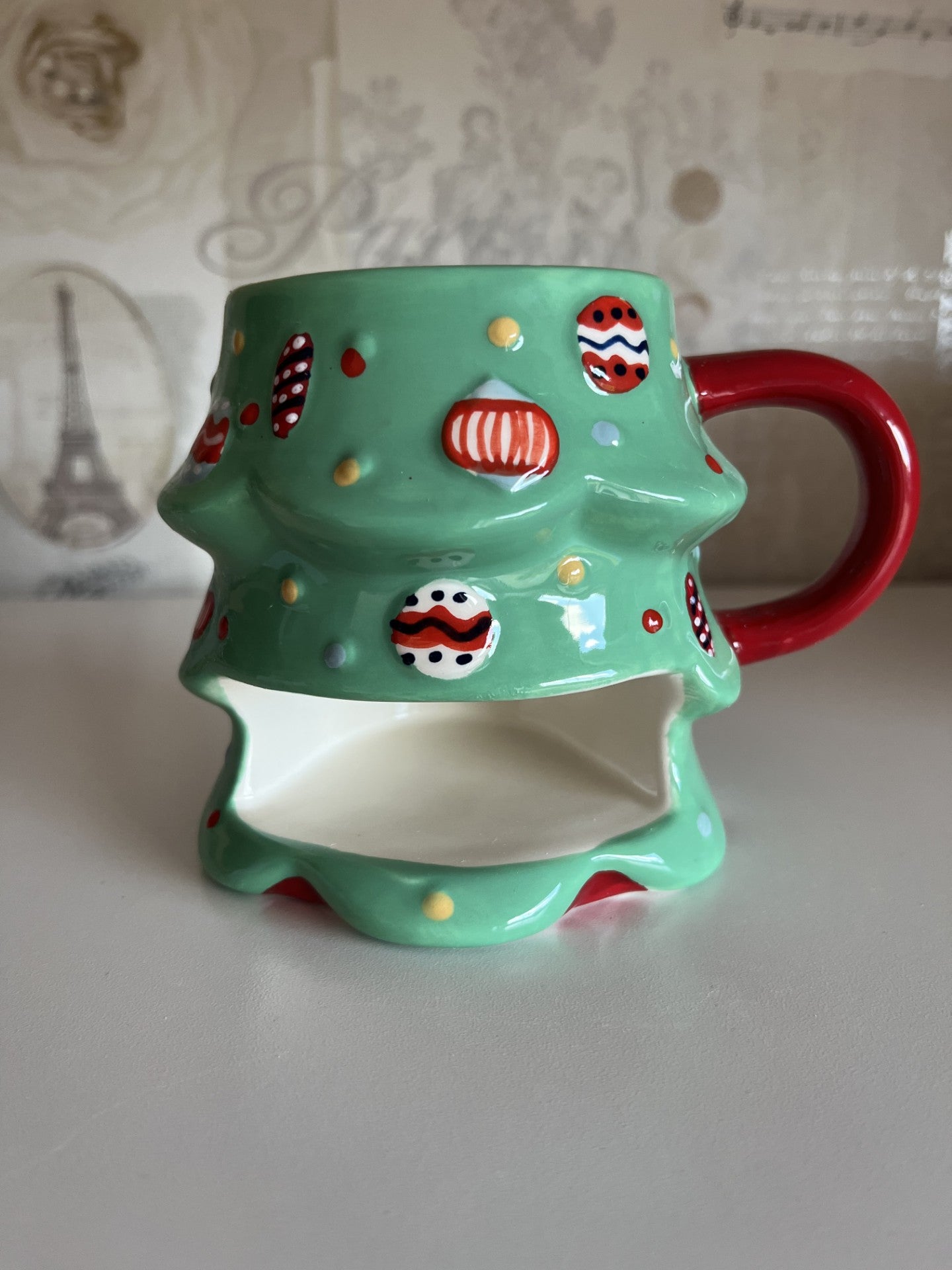 Christmas tree shaped snack mug