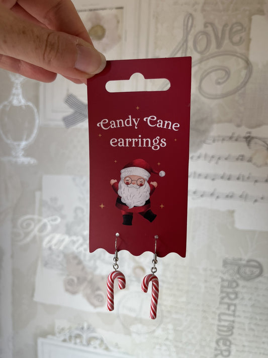 Candy cane dangle earrings