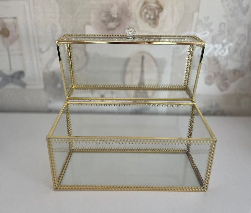 Beautiful glass make up organiser box