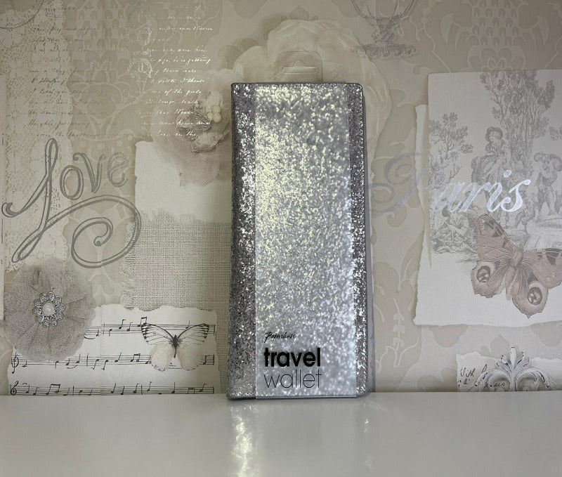 Paperchase silver glitter travel wallet